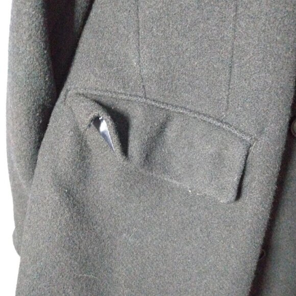 Men's Big & Tall 100% Wool Overcoat Black 2XLT/52L Czechoslovakian Heavyweight - Picture 8 of 16